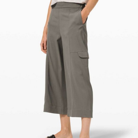 Lululemon Metropolis Maven High Rise Crop Grey Sage Size 10 Style W6BCLS - Picture 14 of 14